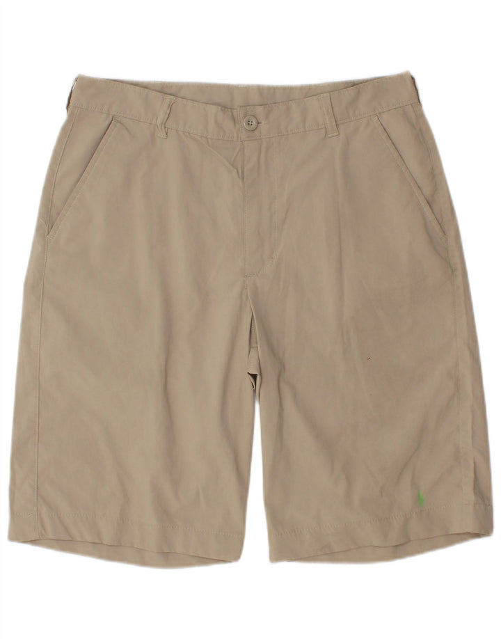 IZOD Mens Chino Shorts W32 Medium Beige Polyester
