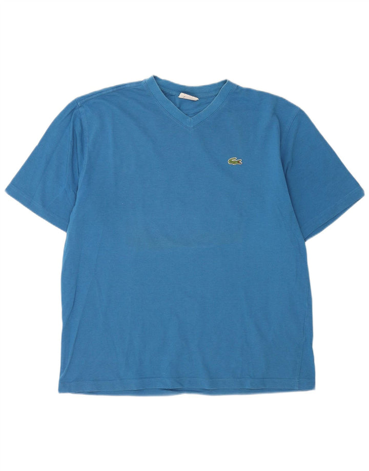 Lacoste Mens T-Shirt Top Size 5 Large Blue Cotton