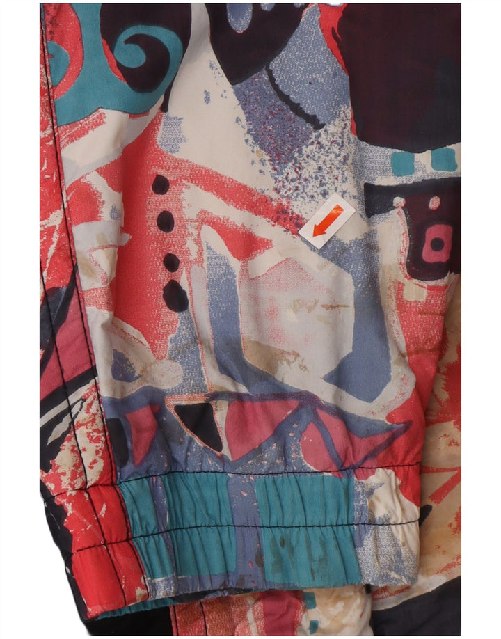 MAIER Mens Oversized Pullover Windbreaker Jacket UK 6 XS Black Floral