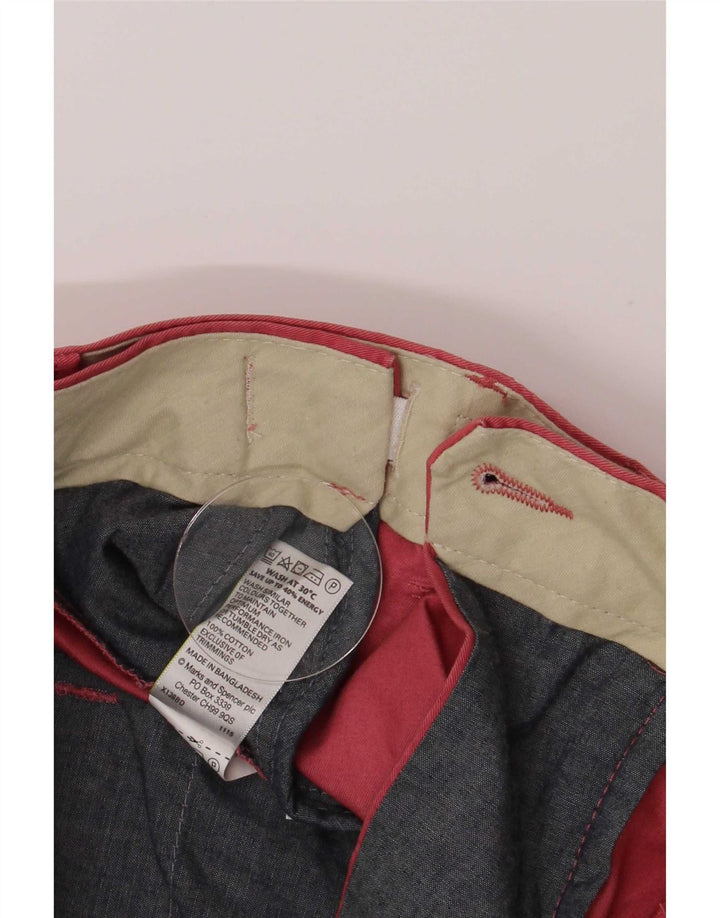 Marks & Spencer Mens Regular Fit Chino Shorts W32 Medium Pink Cotton