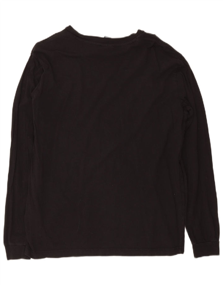 Champion Mens Graphic Top Long Sleeve Medium Black Cotton