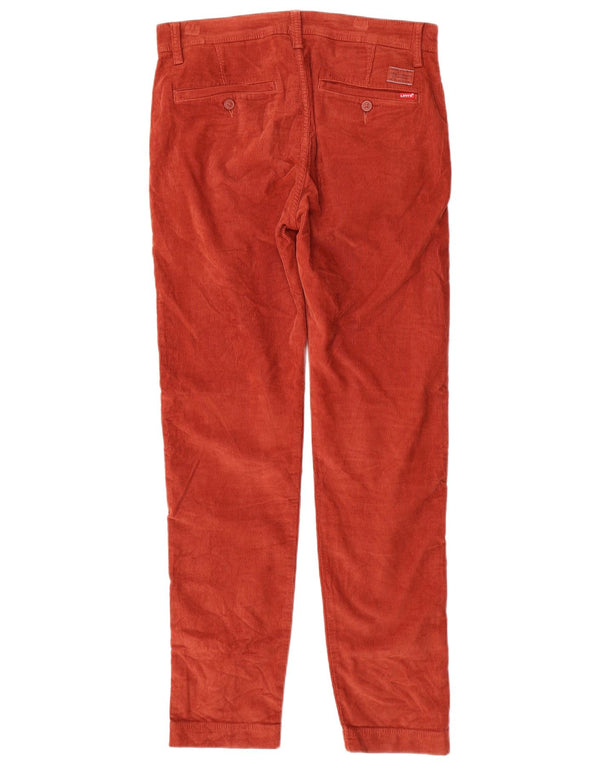 LEVI'S Mens Slim Tapered Corduroy Trousers W31 L32 Red Cotton