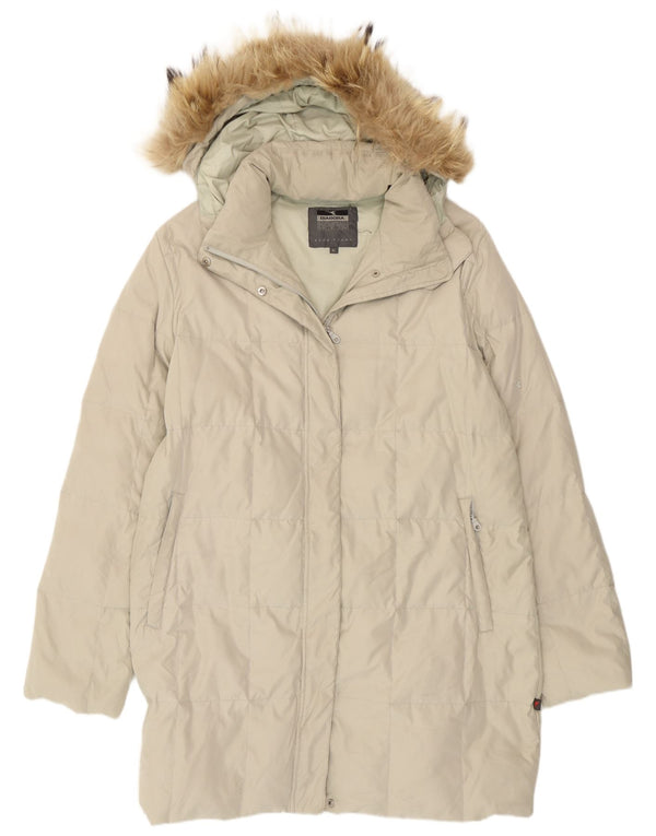 Diadora Womens Hooded Padded Coat UK 18 XL Beige Polyester