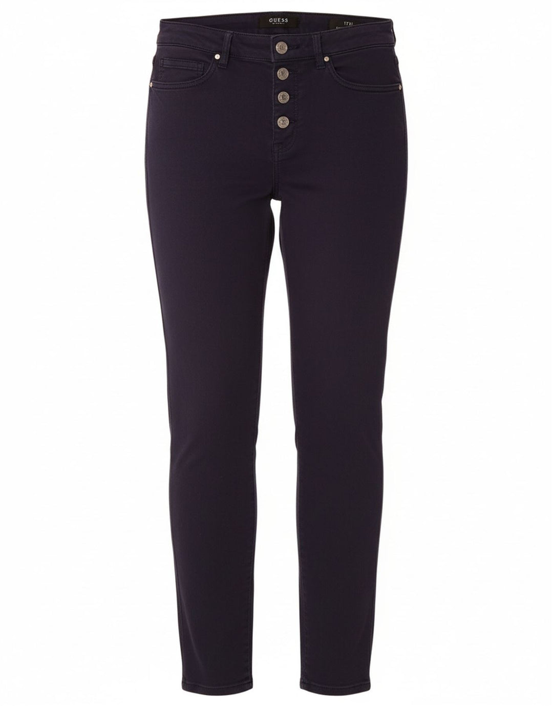 GUESS Womens High Waist Skinny Casual Trousers W28 L30 Navy Blue Cotton