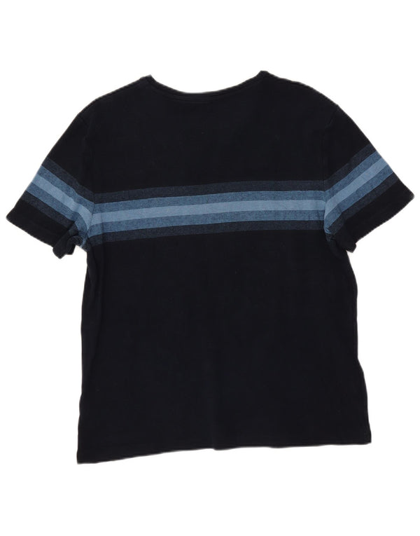 Marks & Spencer Womens T-Shirt Top UK 14 Medium Navy Blue Striped