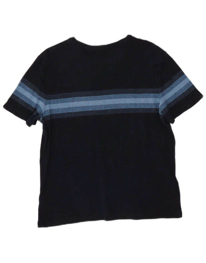 Marks & Spencer Womens T-Shirt Top UK 14 Medium Navy Blue Striped