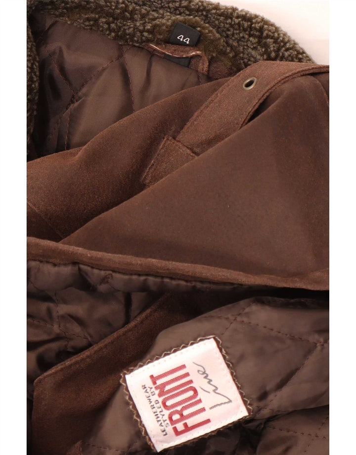 Front Line Womens Suede Jacket EU 44 XL Brown Leather