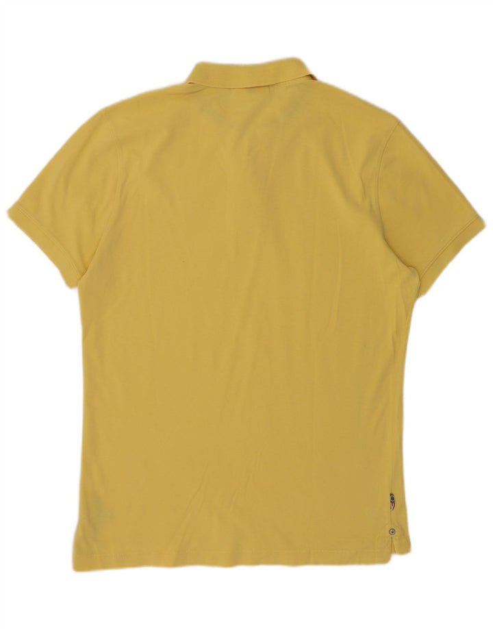 BLAUER Mens Polo Shirt Large Yellow Cotton