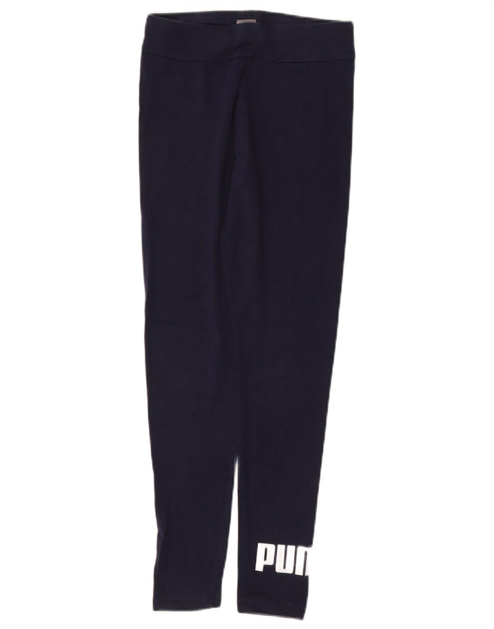 PUMA Womens Graphic Leggings UK 10 Small Navy Blue