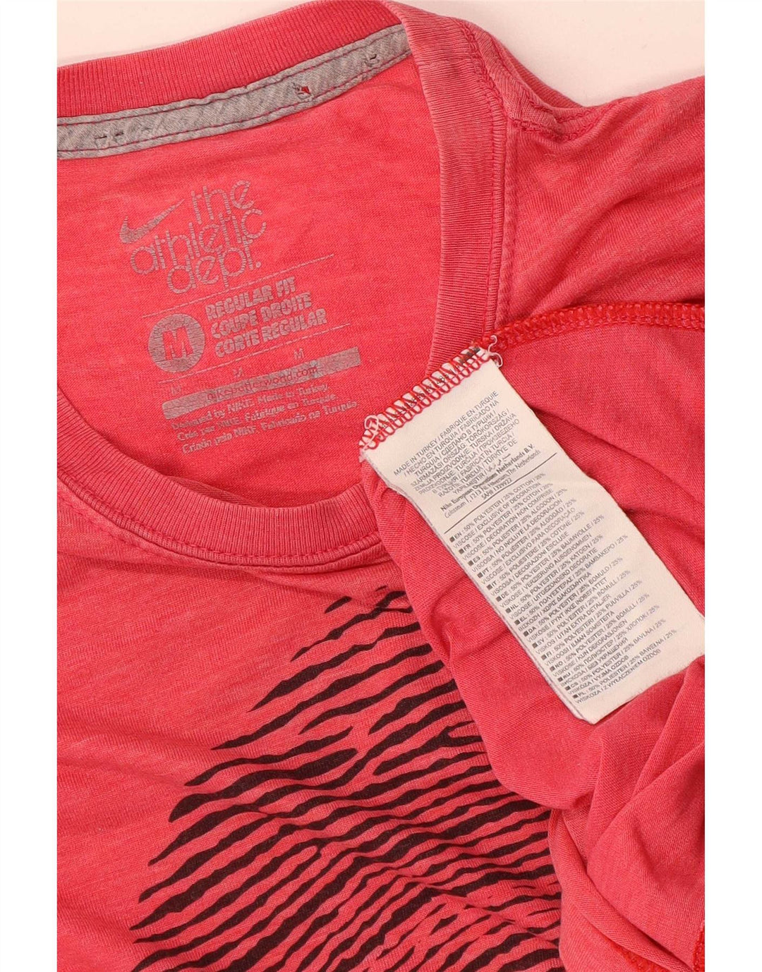Nike Mens Regular Fit Graphic T-Shirt Top Medium Red Polyester