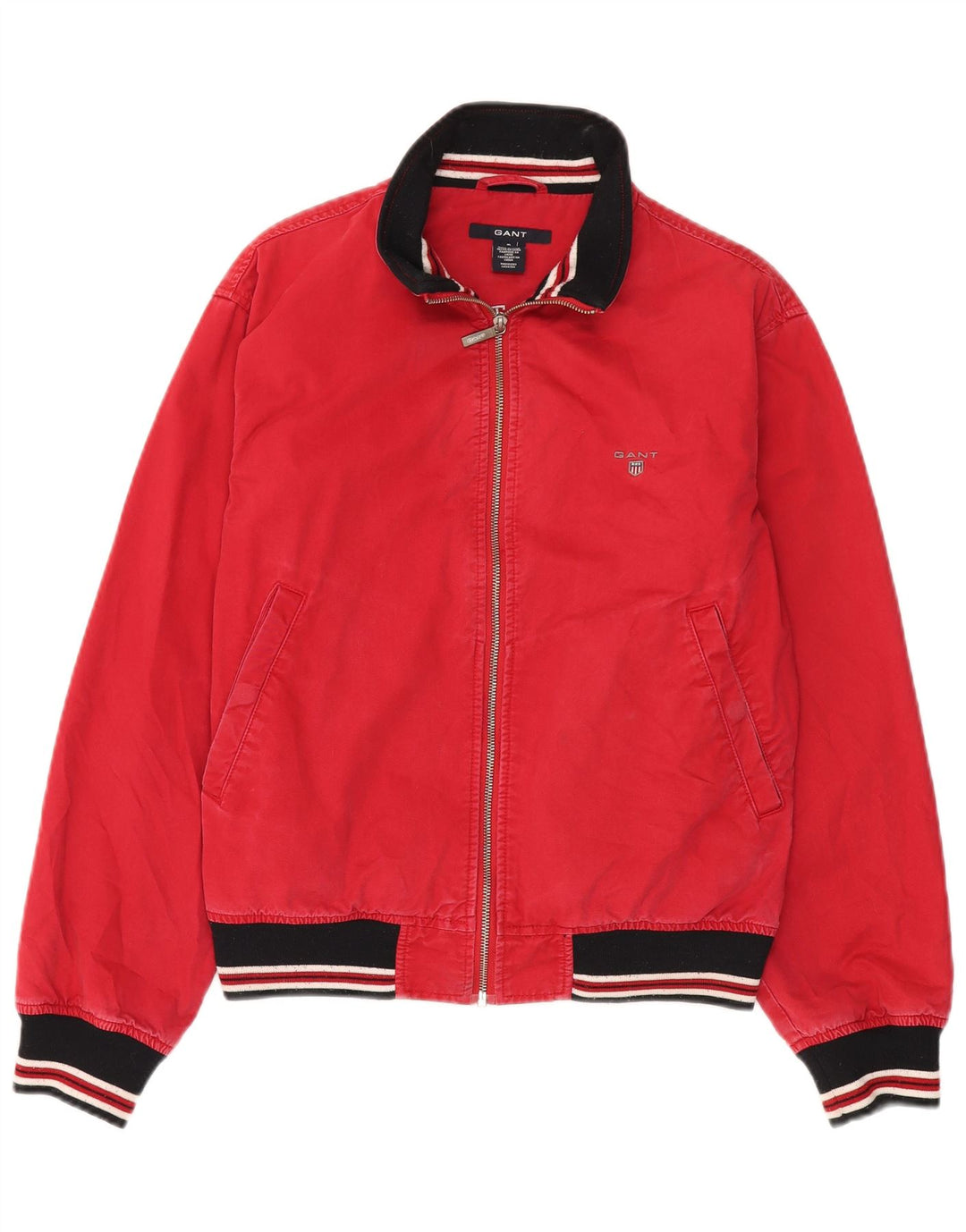 Gant Mens Bomber Jacket UK 36 Small Red Colourblock Cotton