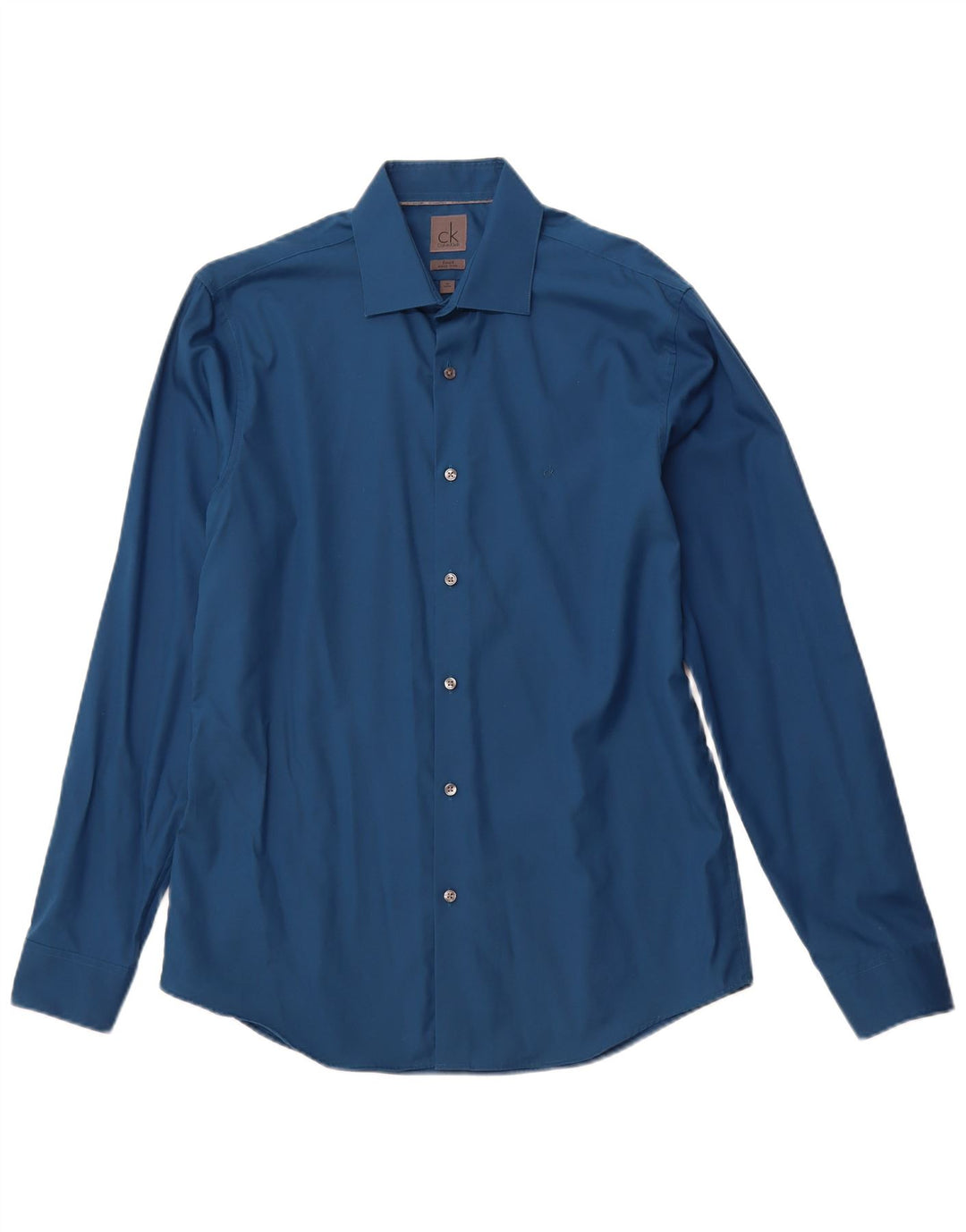 CALVIN KLEIN Mens Fitted Shirt Size 40 15 3/4 Medium Blue