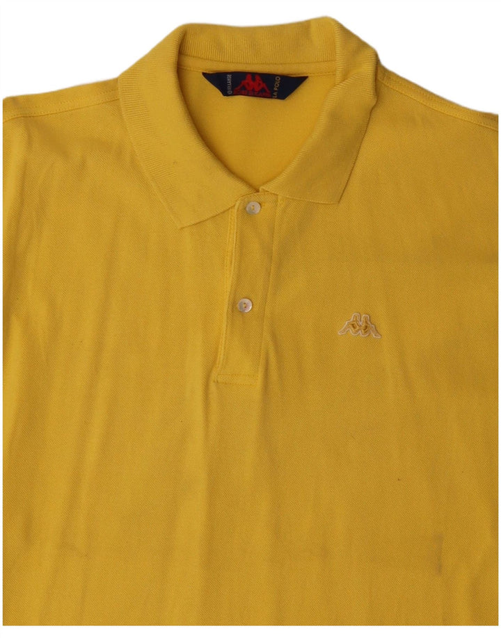 KAPPA Mens Polo Shirt 2XL Yellow Cotton