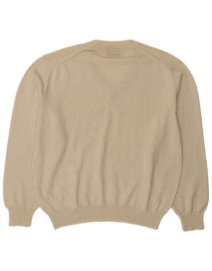 BIBO Womens V-Neck Jumper Sweater IT 50 XL Off White Wool