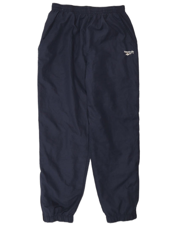 Reebok Mens Tracksuit Trousers Joggers Large Navy Blue Polyester