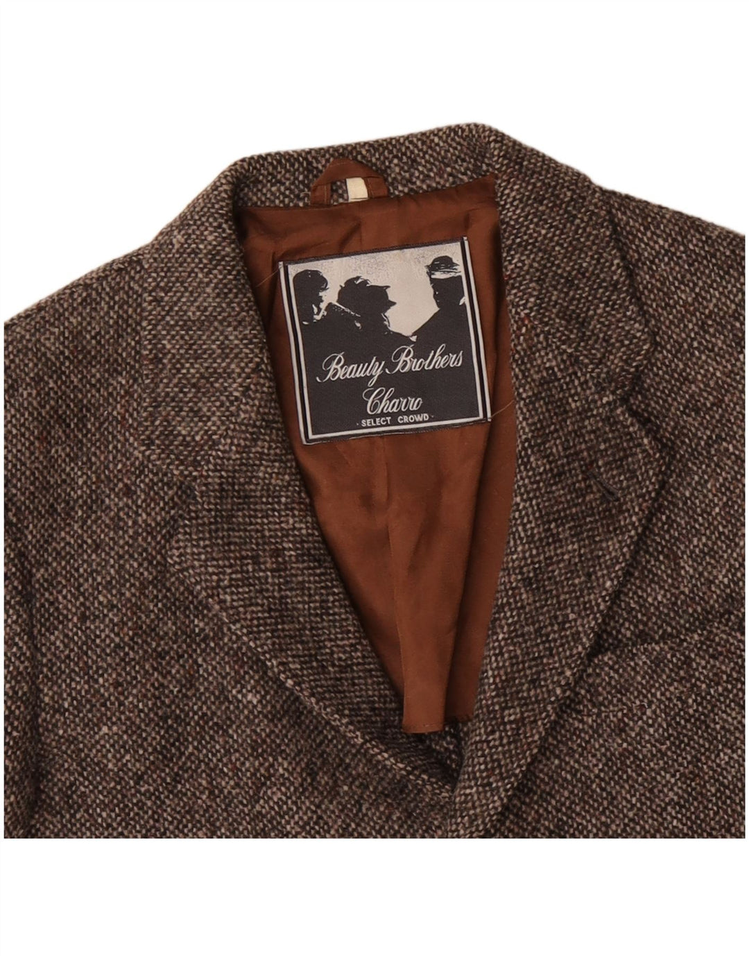 CHARRO Mens 3 Button Blazer Jacket IT 50 Large Brown Flecked Wool