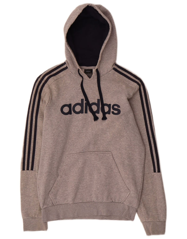Adidas Mens Graphic Hoodie Jumper Small Grey Cotton