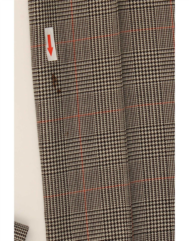 Zara Womens Bootcut Suit Trousers EU 38 Small W28 L32 Grey Houndstooth Wool