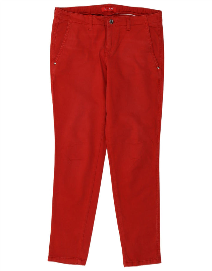 Guess Womens Slim Chino Trousers W32 L29 Red