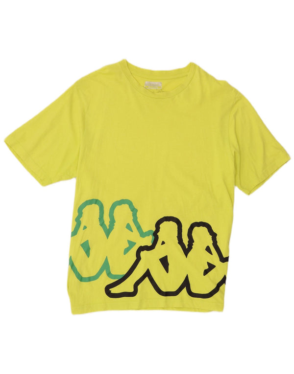 Kappa Mens Graphic T-Shirt Top XL Yellow