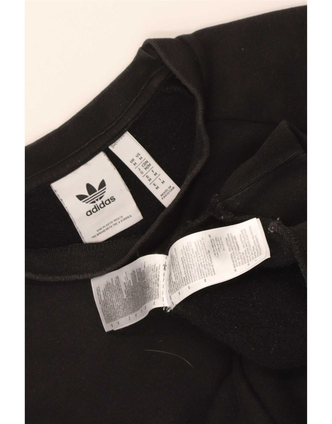 Adidas Mens Sweatshirt Jumper Medium Black Cotton