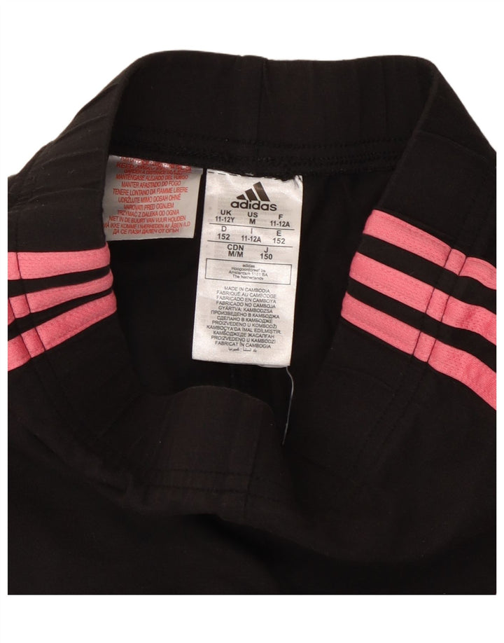 ADIDAS Girls Leggings 11-12 Years Black Cotton