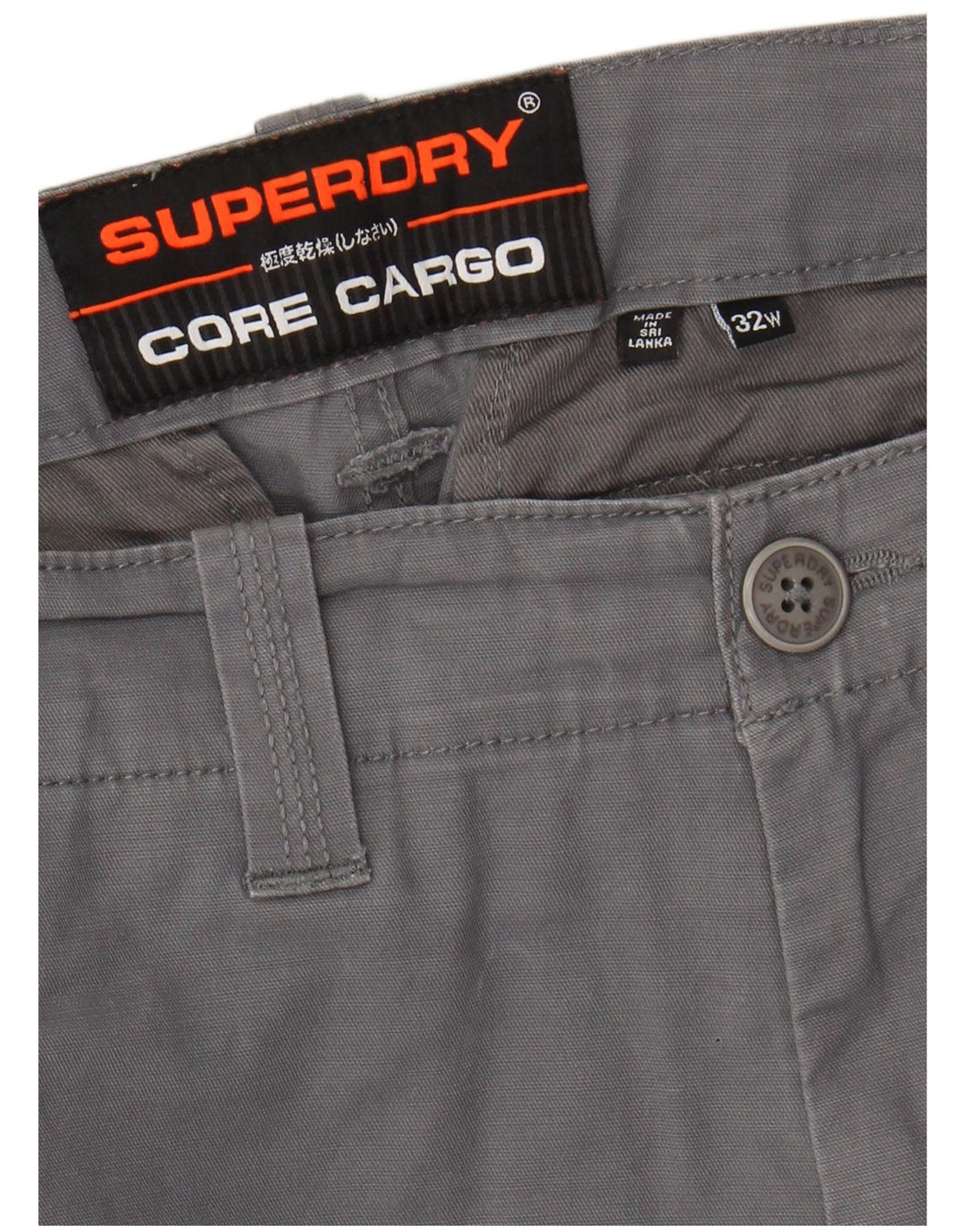 SUPERDRY Mens Cargo Shorts W32 Medium  Grey Cotton
