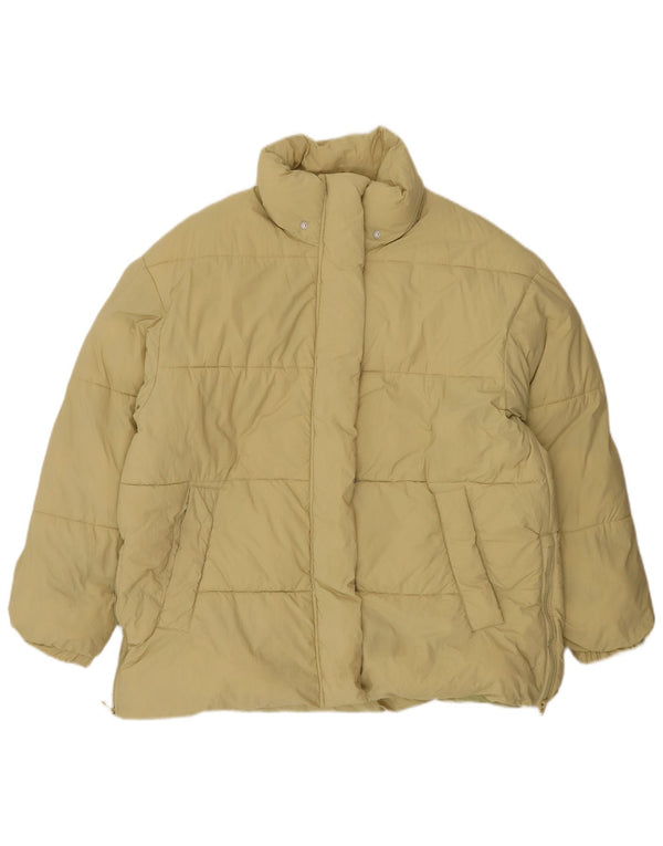 Zara Womens Padded Jacket UK 16 Large Yellow Nylon