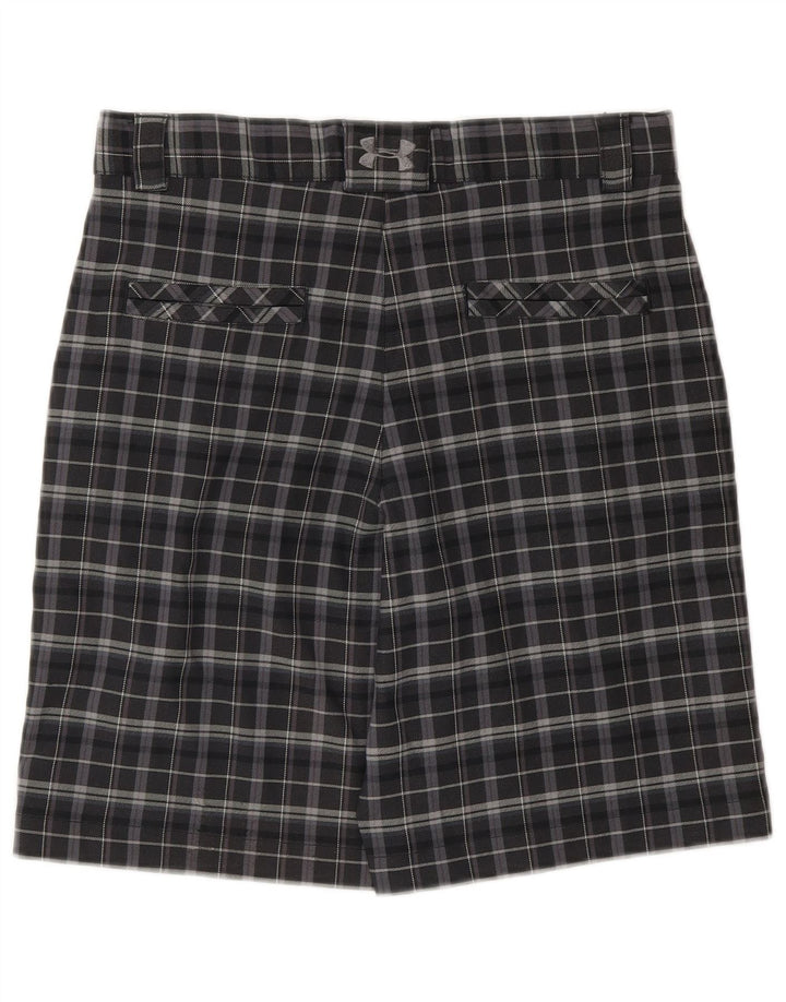 UNDER ARMOUR Boys Chino Shorts 11-12 Years Large W26 Grey Check Polyester