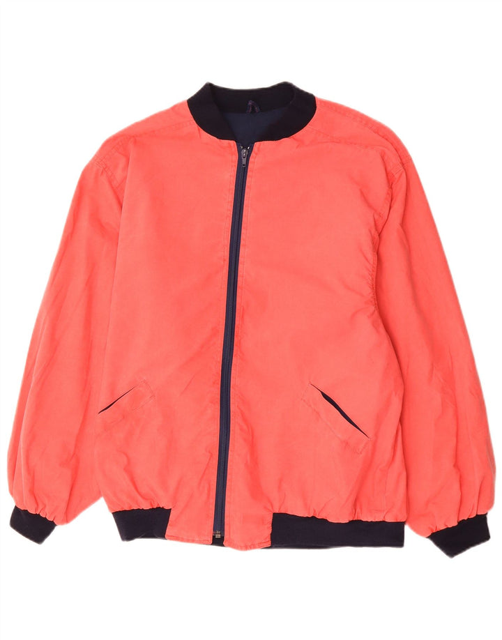 VINTAGE Mens Bomber Jacket UK 36 Small Pink Cotton