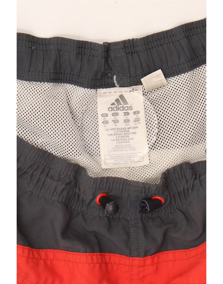 ADIDAS Mens Graphic Swimming Shorts XL  Grey Colourblock Polyester Vintage Adidas and Second-Hand Adidas from Messina Hembry 