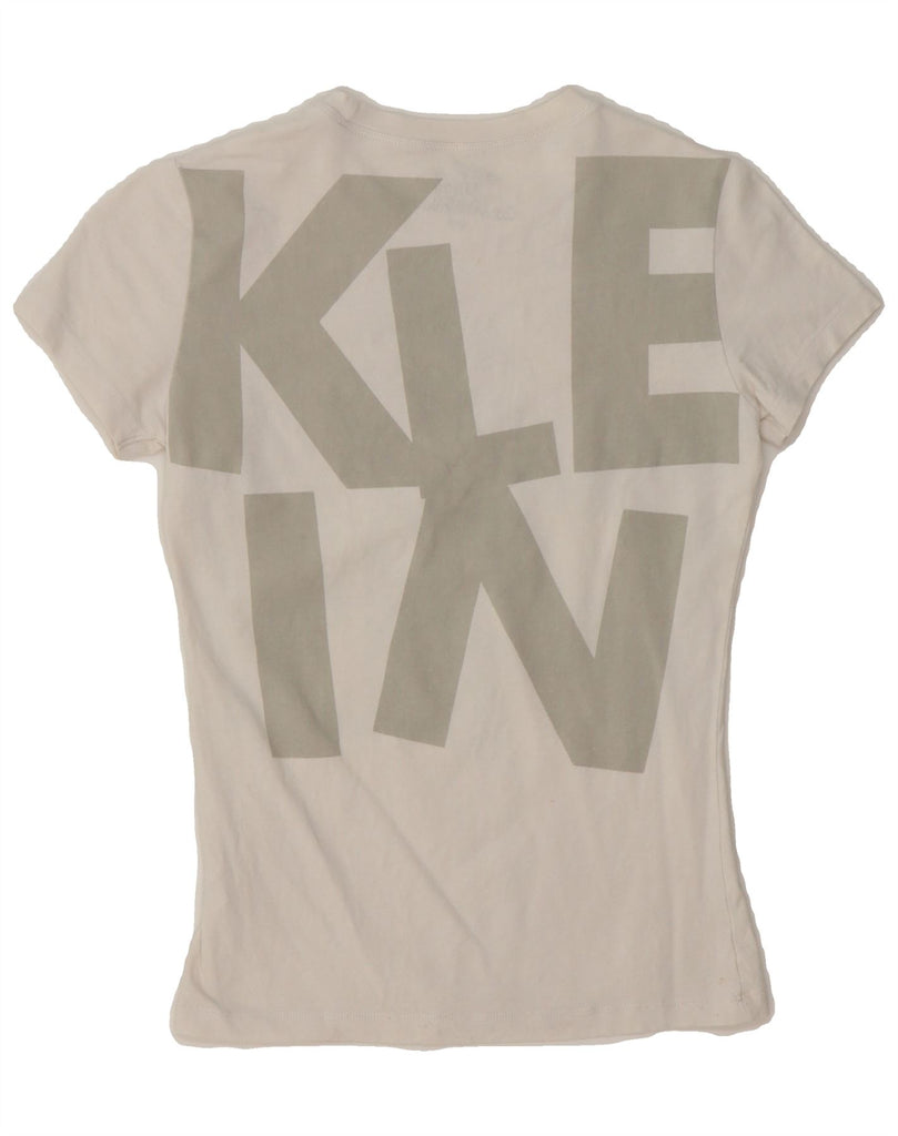 CALVIN KLEIN Girls Graphic T-Shirt Top 11-12 Years Small  White Vintage Calvin Klein and Second-Hand Calvin Klein from Messina Hembry 