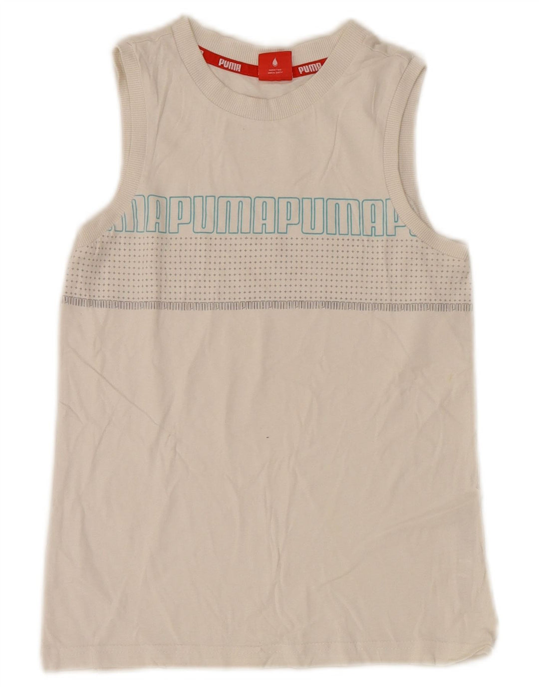Puma Boys Graphic Vest Top 9-10 Years White Spotted
