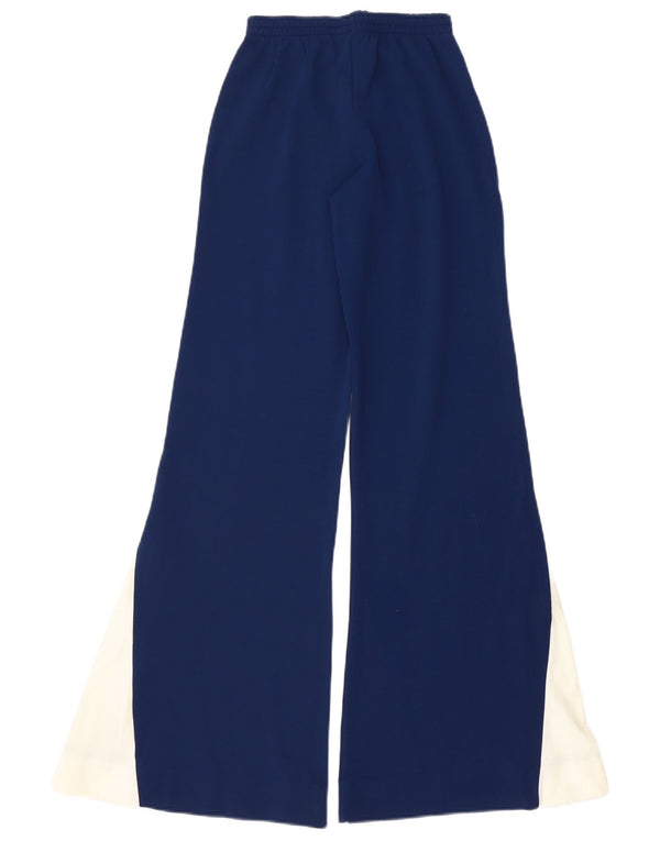 MEDICO Womens Flare Tracksuit Trousers IT 40 Small  Navy Blue Colourblock