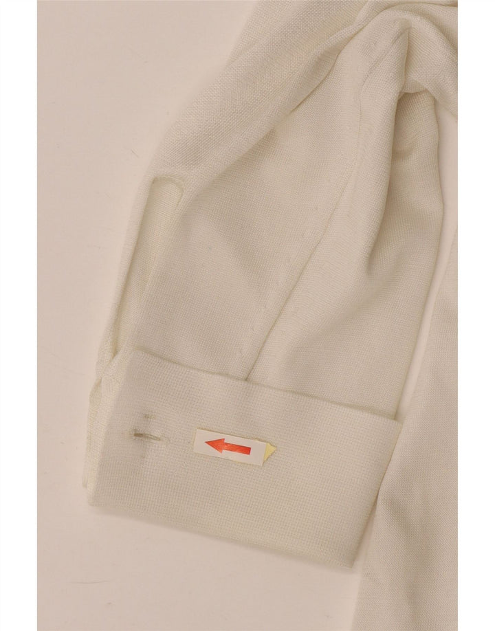 Vintage Womens Oversized Long Sleeve Blouse Top UK 16 Large White