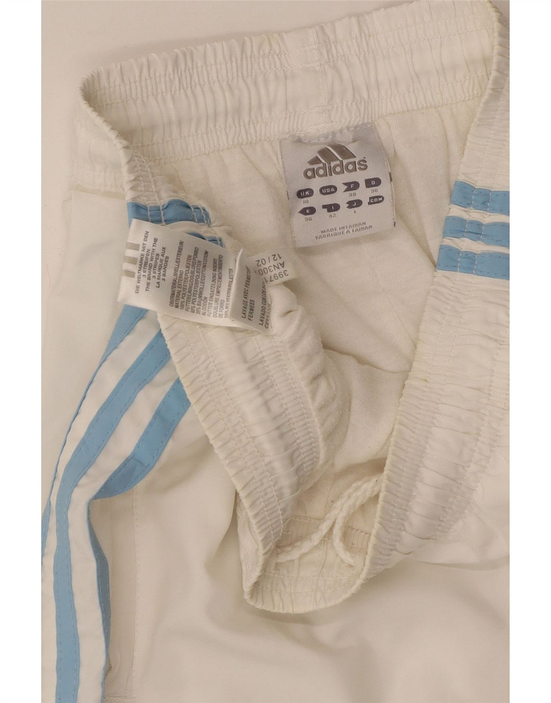 ADIDAS Womens Tracksuit Trousers Joggers UK 10 Small White Polyester