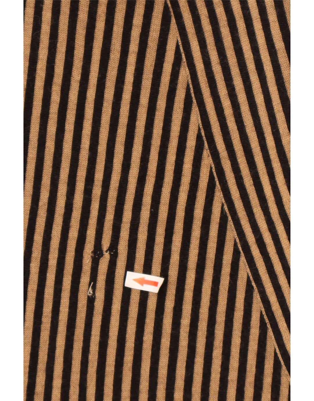 Fendi Womens Shawl IT 42 Medium Beige Striped Merino Wool Designer