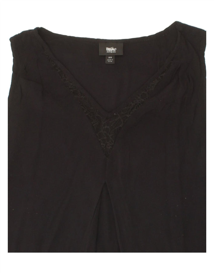 MOSSIMO Womens Sleeveless Blouse Top UK 14 Medium Black Rayon Vintage Mossimo and Second-Hand Mossimo from Messina Hembry 