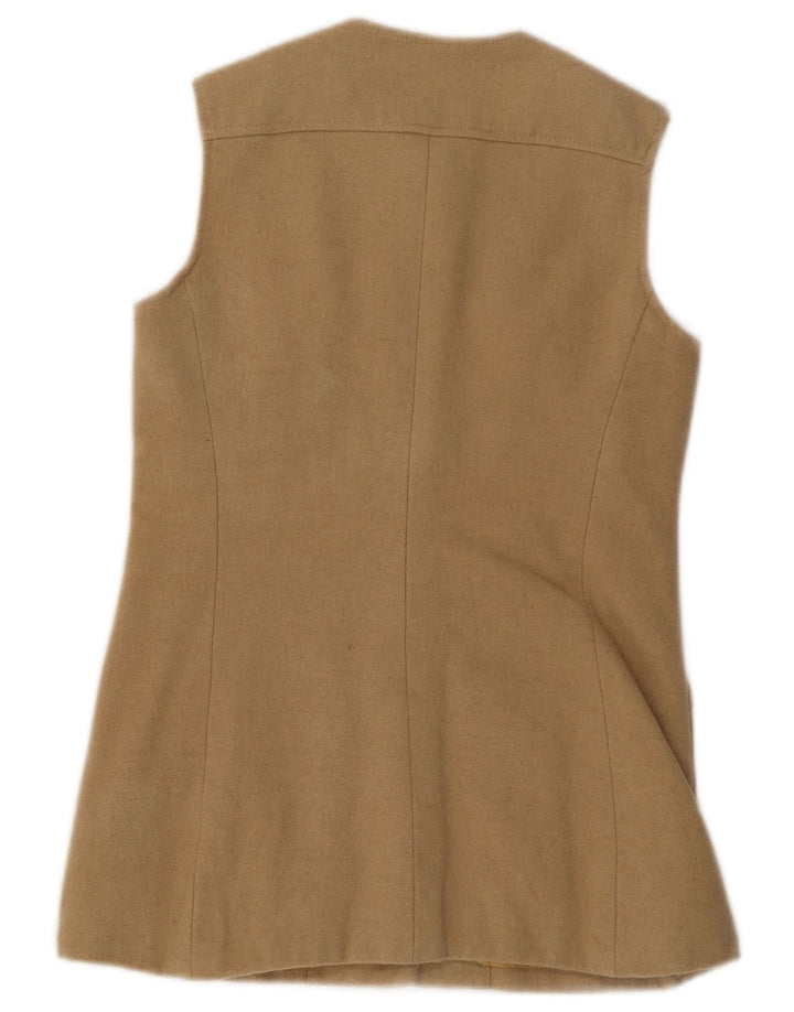 JAEGER Womens Utility Gilet UK 10 Small Beige Wool