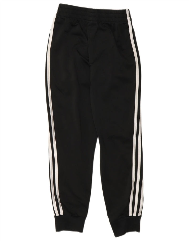 Adidas Boys Tracksuit Trousers Joggers 7-8 Years Small Black Polyester