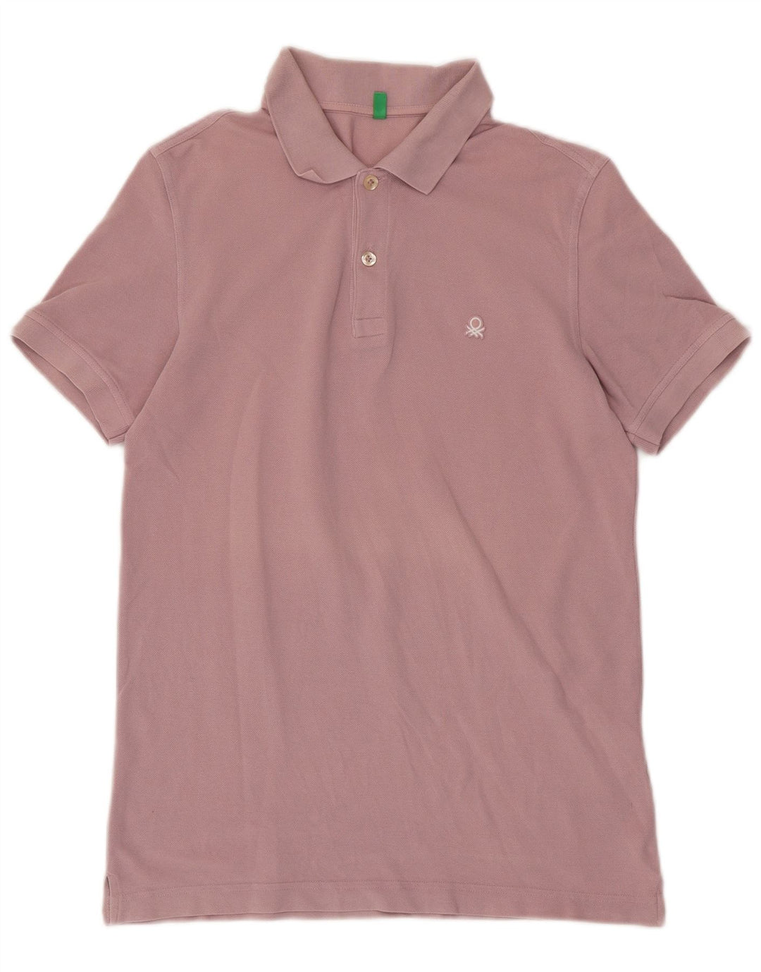 BENETTON Mens Polo Shirt Medium Pink Cotton