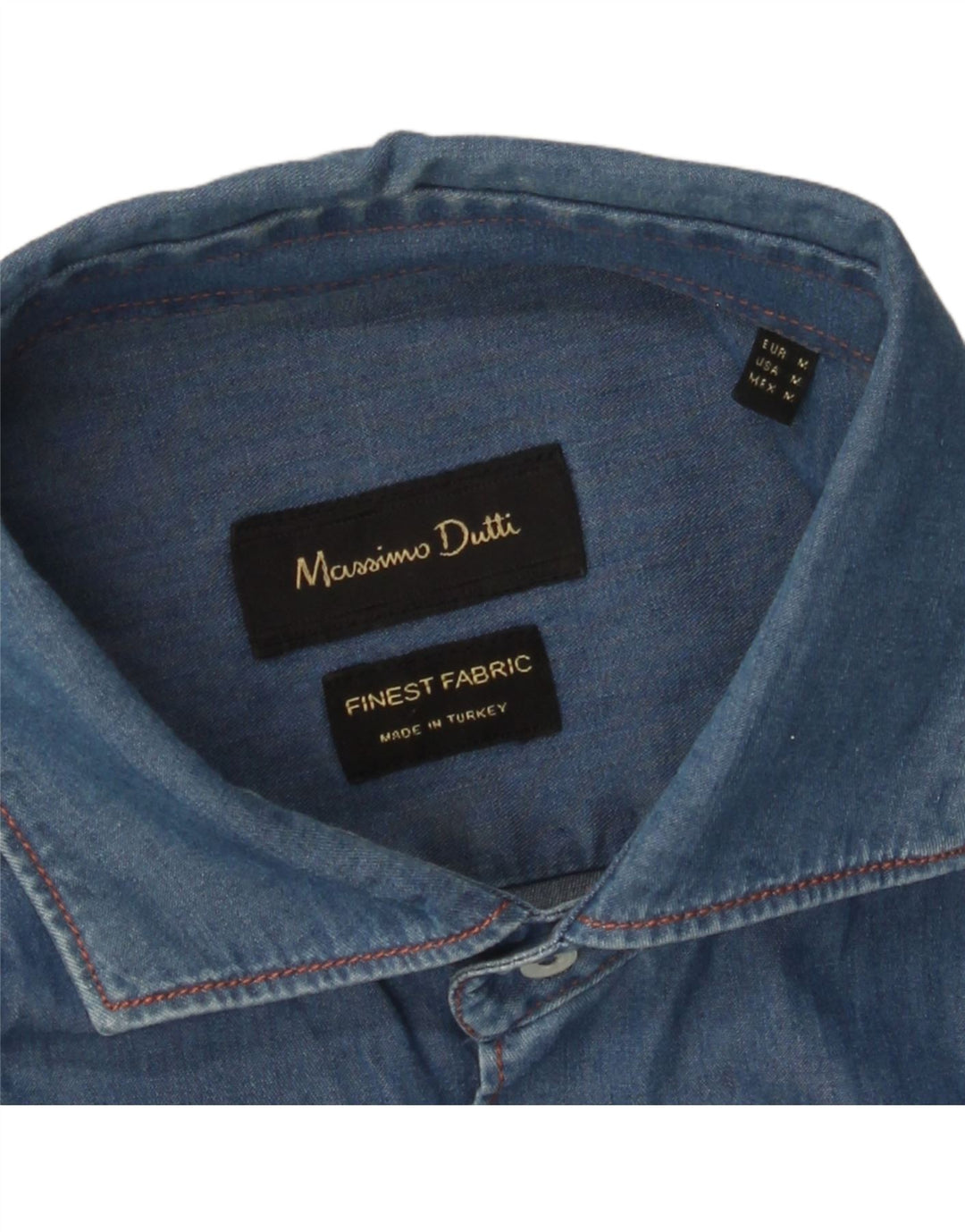 MASSIMO DUTTI Mens Denim Shirt Medium Blue
