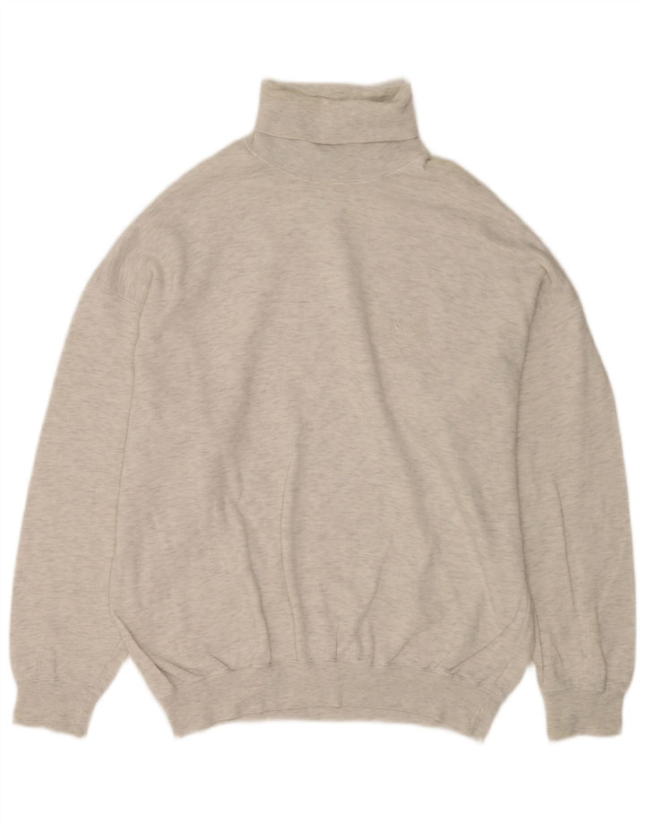 C & A Mens Roll Neck Jumper Sweater Large Grey Flecked Cotton