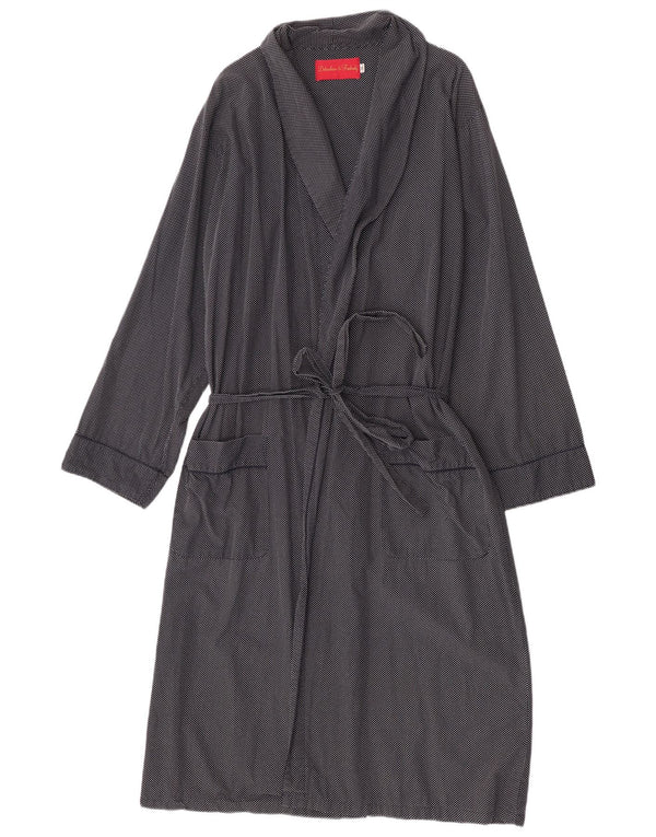 Debenhams Womens Long Sleeve Robe Wrap Dress UK 14 Medium Navy Blue Spotted
