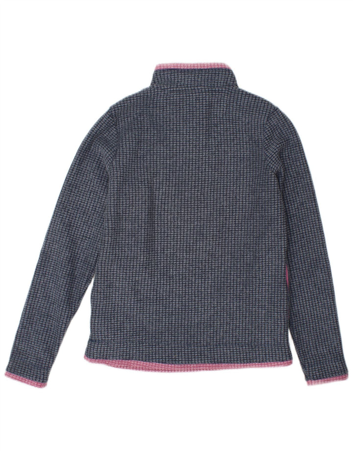 Weird Fish Womens Zip Neck Fleece Jumper UK 8 Small Blue Polyester