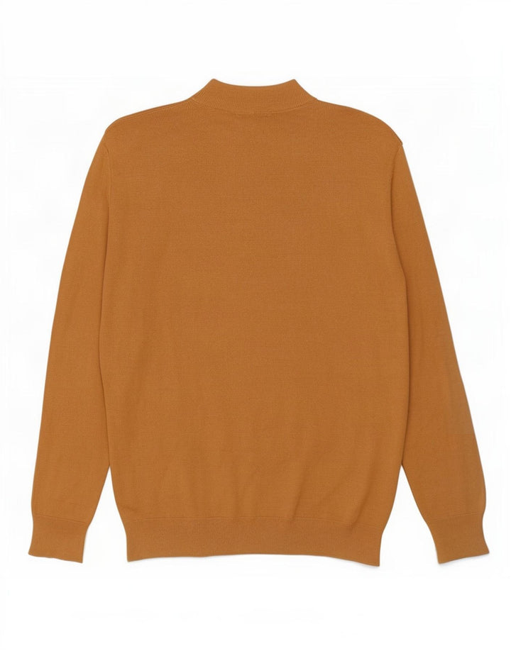 Zara Mens Turtle Neck Jumper Sweater Small Beige Viscose