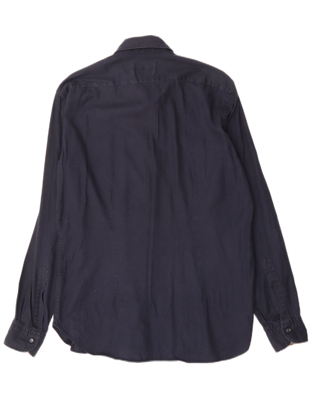 AQUASCUTUM Mens Shirt Size 16 1/2 42 Large Navy Blue Cotton