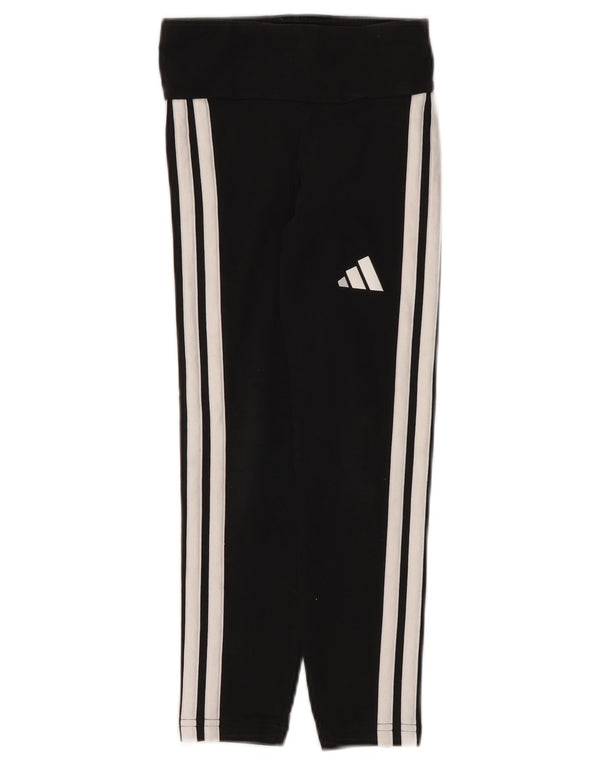 Adidas Girls Leggings 7-8 Years Black Cotton