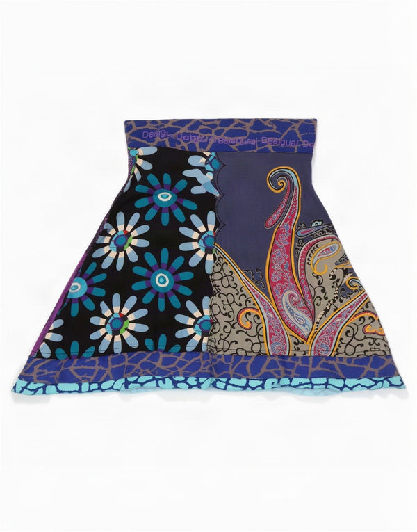 Desigual Womens Graphic A-Line Skirt Medium W30 Multicoloured Paisley