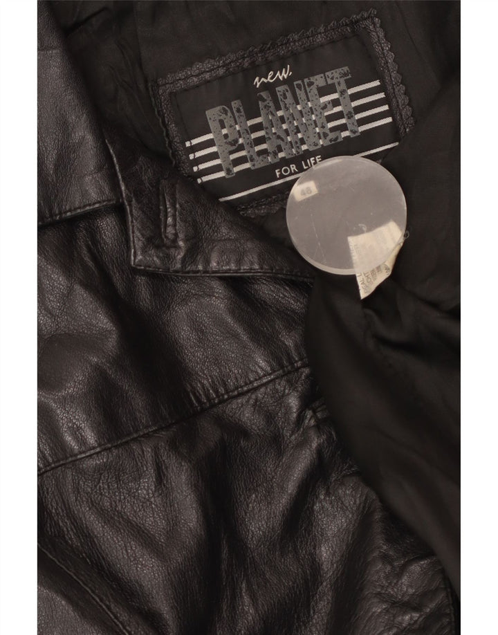 Planet Womens Leather Jacket IT 46 Large Black Leather
